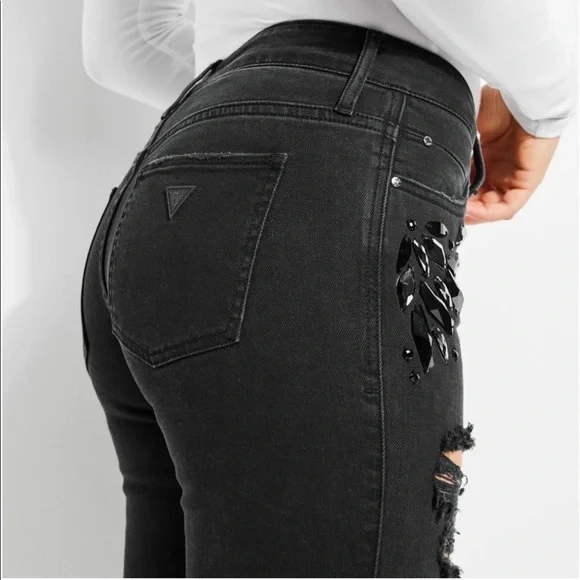 Guess Women’s Embellished Sexy Curve Skinny Jeans - Picture 5 of 8